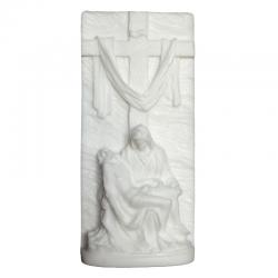  Pieta Wall Plaque in Crushed Stone, 8\"H 